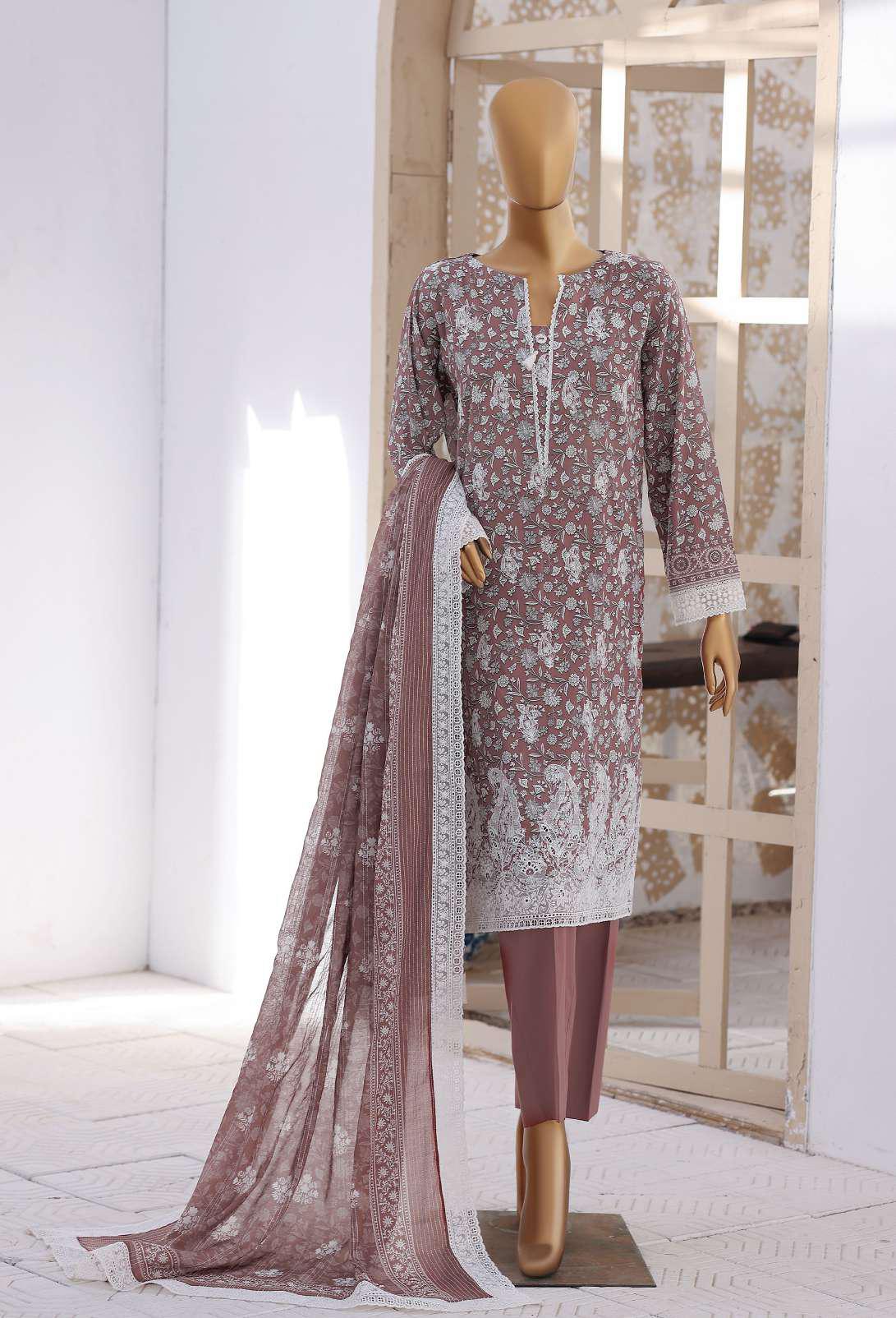 Nakshkari by HZ Textiles | Embroidered Lawn 3 Piece Unstitched Suit D-8