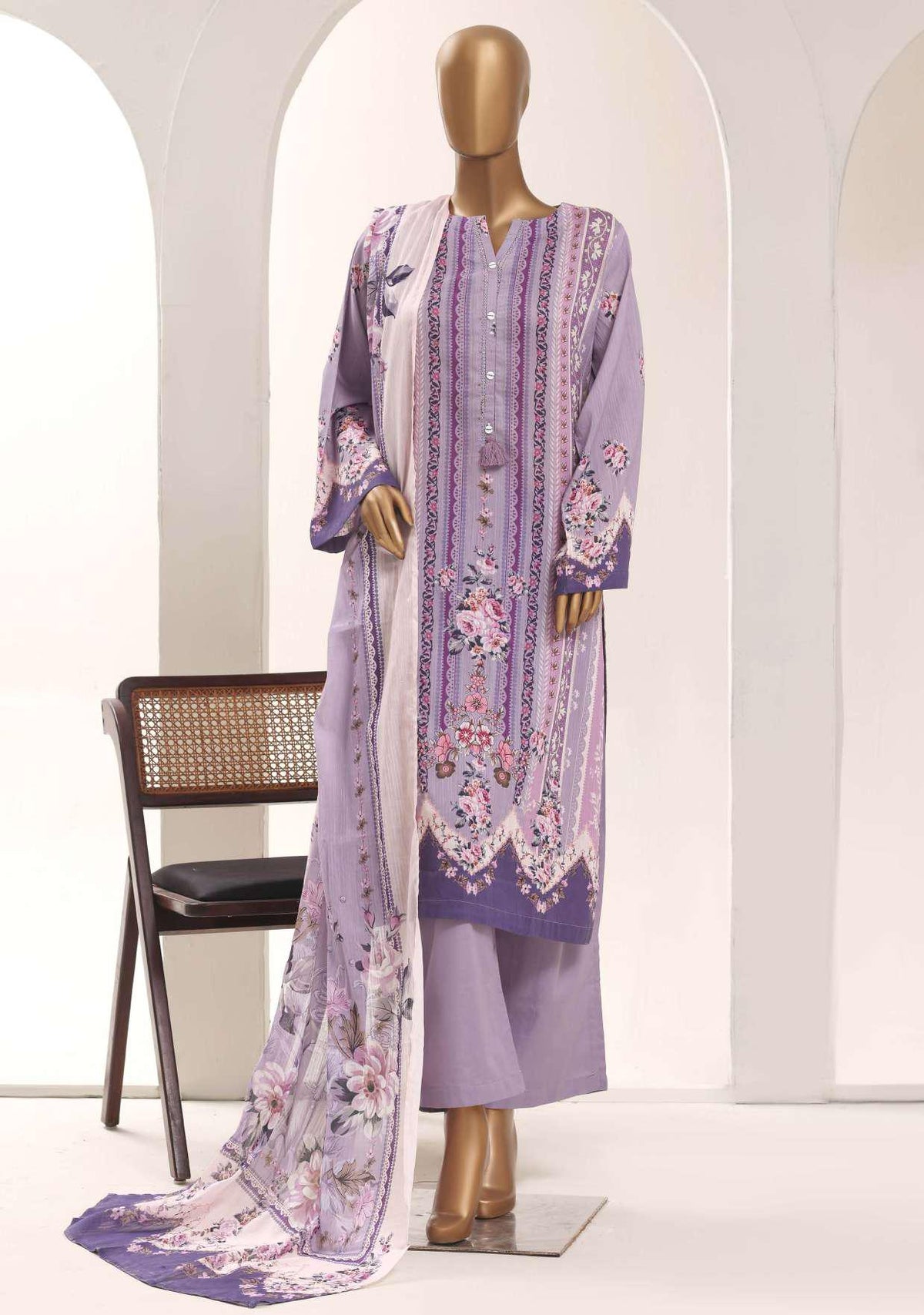 Sadabahar Printed Lawn Vol-12 | Printed Lawn 3 Piece Stitched Suit D-13
