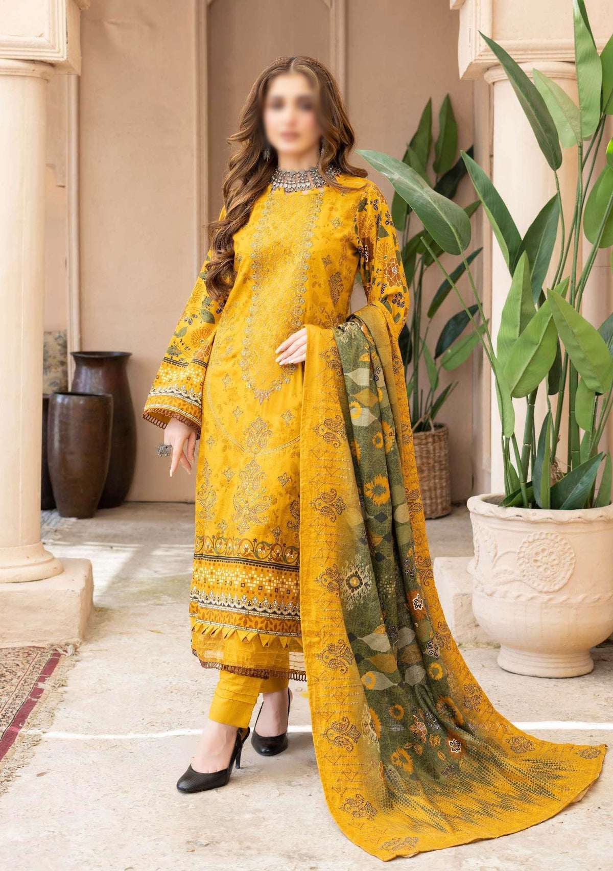 Noori Digital Printed Khaddar Winter Coll 3 Piece Suit By Sobia Waseem D-01