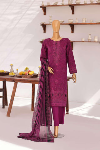 Venice by HZ Textiles | Premium Embroidered Cotton Lawn 3 Piece Unstitched Suit D-3