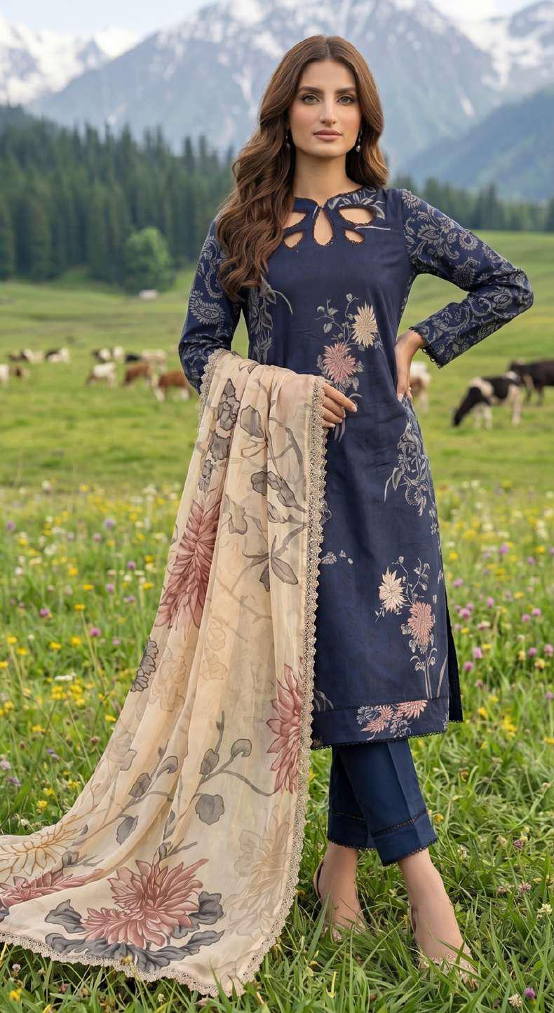 Colors by AlZohaib | Digital Printed 3 Piece Unstitched Lawn Suit D-3
