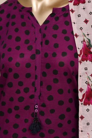 Sadabahar Printed Khaddar Stitched 3 Piece Suit D-9