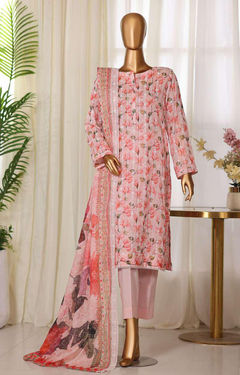 Dhagakari by HZ Textiles | Embroidered 3 Piece Unstitched Lawn Suit D-6