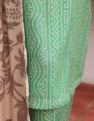HZ Viscose Twill Printed Unstitched 3 Piece Suit D-4