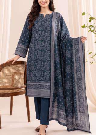 VS Textiles Pashmina Dhanak Printed Unstitched 3 Piece Suit D-7