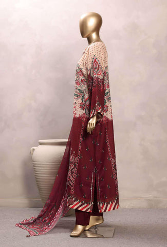 Sadabahar Printed Chamti Cotton | 3 Piece Stitched Kaftan Suit D-9
