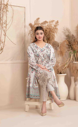 Meheroon Embroidered Lawn Digital Print D-07