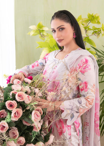 Erva Embroidered Lawn Digital Print By Tawakkal D-08