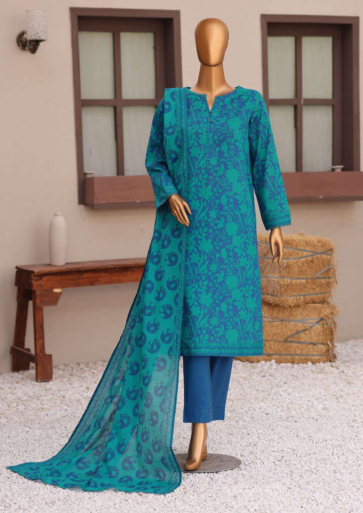 Everyday Prints by HZ Textiles | Printed Lawn 3 Piece Unstitched Suit D-7