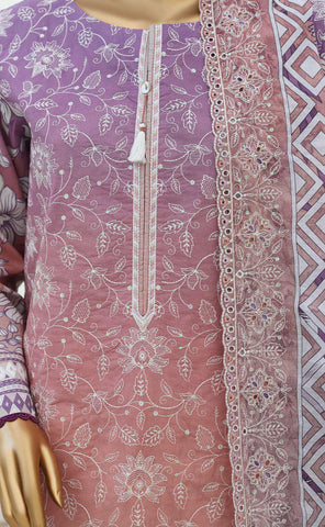 Premium Eid Edit by HZ Textiles | Embroidered 3 Piece Unstitched Lawn Suit D-3