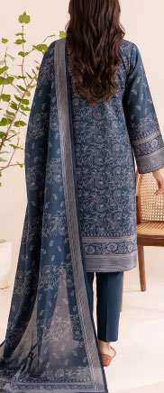 VS Textiles Pashmina Dhanak Printed Unstitched 3 Piece Suit D-7