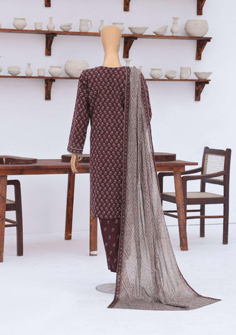 Premium Daily Wear by HZ Textiles | Embroidered Lawn 3 Piece Unstitched Suit D-11