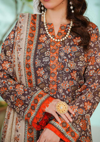 Daman Exclusive | Printed Lawn 3 Piece Unstitched Suit D-9