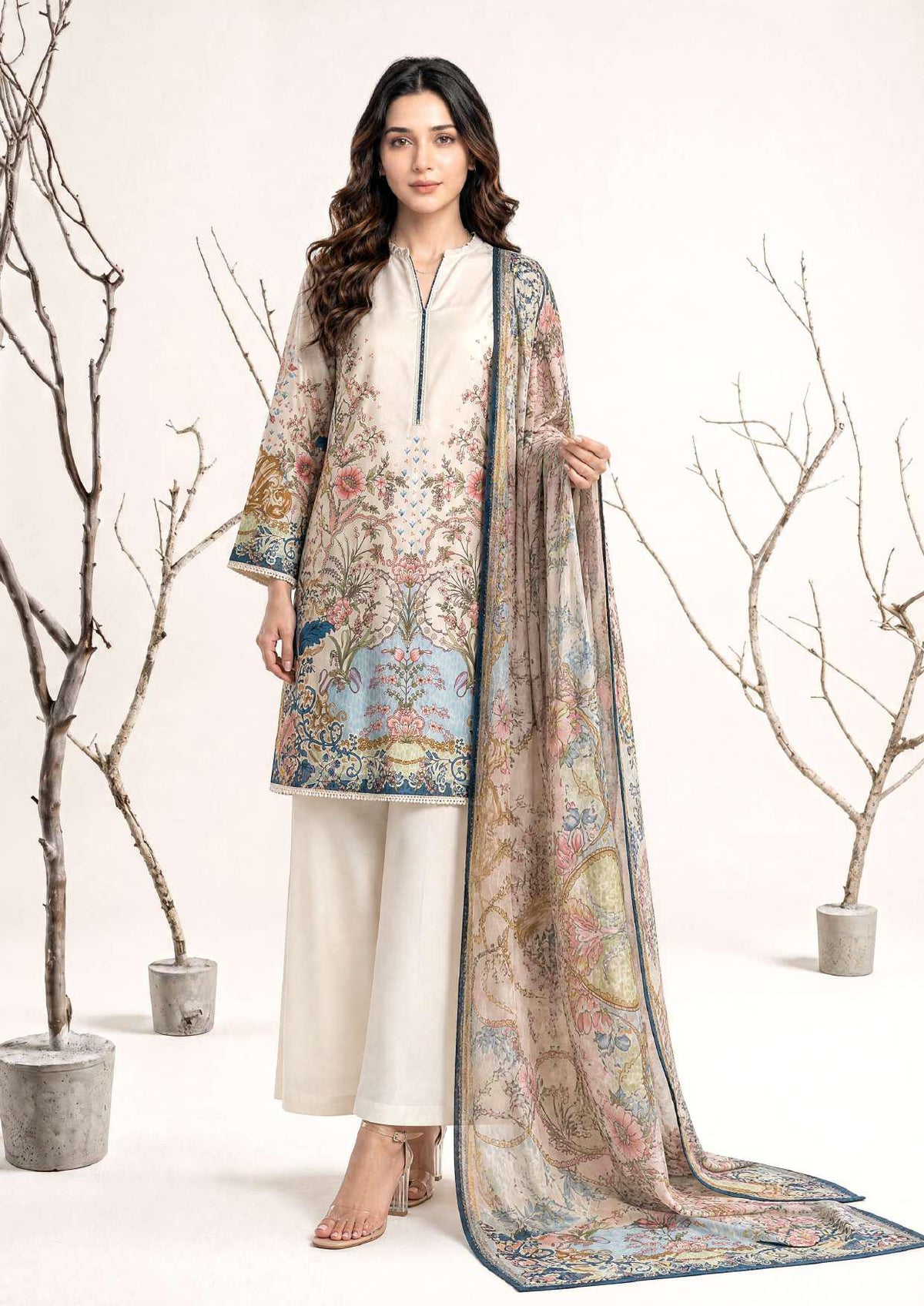 NAAZ by Tawakkal Fabrics | Digital Printed Lawn 3 Piece Unstitched Suit D-5