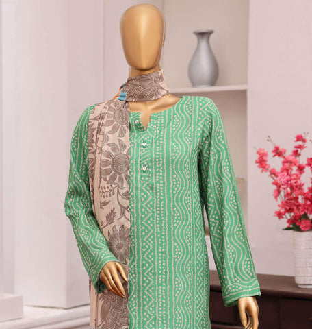 HZ Viscose Twill Printed Unstitched 3 Piece Suit D-4