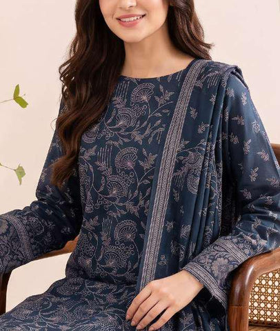 VS Textiles Pashmina Dhanak Printed Unstitched 3 Piece Suit D-7