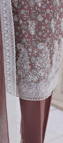 Nakshkari by HZ Textiles | Embroidered Lawn 3 Piece Unstitched Suit D-8