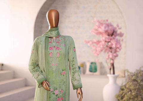 Premium Daily Wear by HZ Textiles Vol-5 | Embroidered Lawn 3 Piece Unstitched Suit D-6