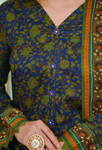 VS DAMAN Exclusive Printed Lawn Unstitched 3 Piece Suit D-13