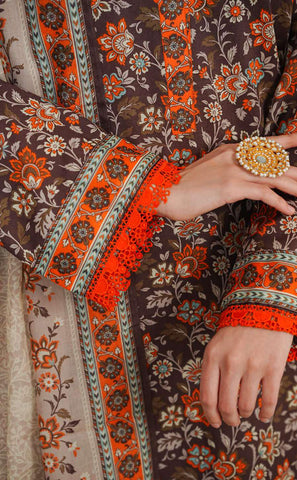 Daman Exclusive | Printed Lawn 3 Piece Unstitched Suit D-9