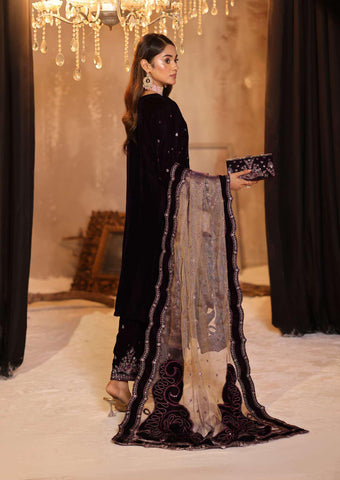 Dr. Haris Velvet Unstitched 3 Piece Luxury Suit D-3