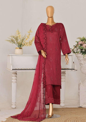 Mayaar by HZ Textiles | Embroidered 3 Piece Unstitched Suit D-4