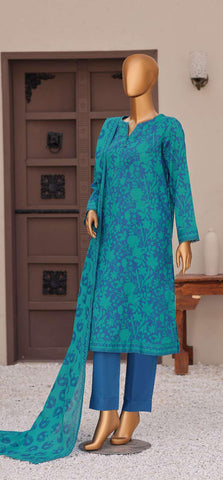 Everyday Prints by HZ Textiles | Printed Lawn 3 Piece Unstitched Suit D-7