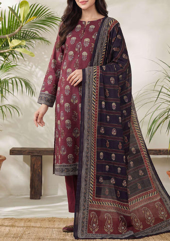 VS Jhalak Printed Slub Linen Unstitched 3 Piece Suit D-9
