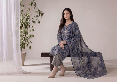 SEFA by Tawakkal Fabrics | 3 Piece Unstitched Rotary Printed Lawn Suit D-4