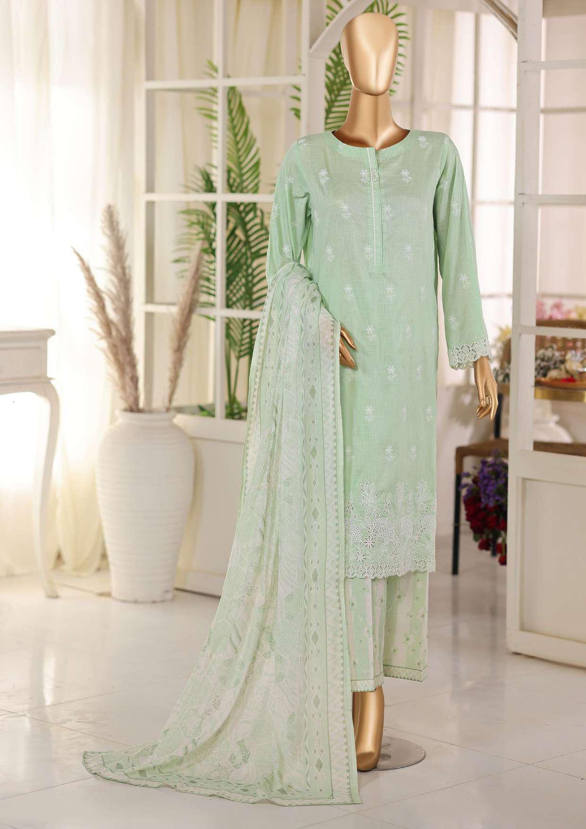 Oriental Printkari by HZ Textiles | Embroidered 3 Piece Unstitched Lawn Suit D-3
