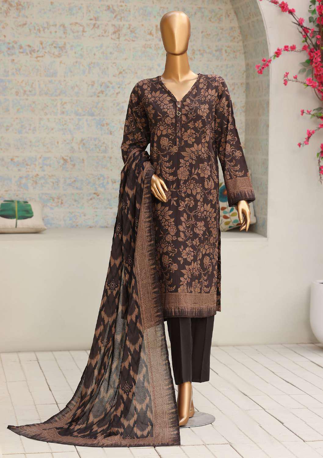 Nayab by HZ Textiles | Printed Lawn 3 Piece Unstitched Suit D-3