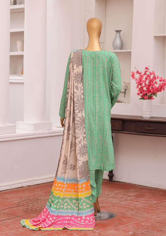 HZ Viscose Twill Printed Unstitched 3 Piece Suit D-4