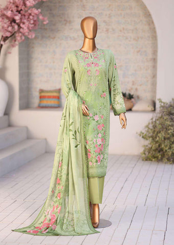 Premium Daily Wear by HZ Textiles Vol-5 | Embroidered Lawn 3 Piece Unstitched Suit D-6