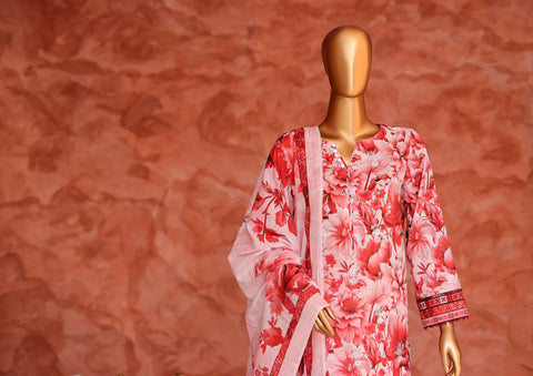 Elegant by HZ Textiles | Embroidered 3 Piece Unstitched Lawn Suit D-8