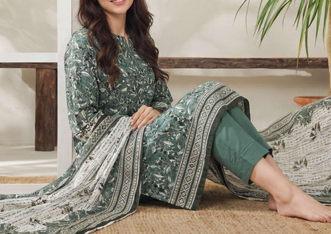 Daman Exclusive | Printed Lawn 3 Piece Unstitched Suit D-10