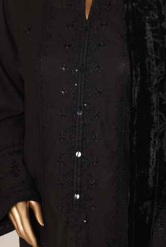 SADABAHAR Luxury Khaddar Karandi with Palachi Shawl 3Pc Stitched D-01