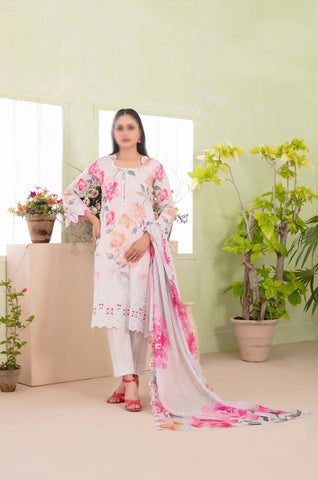 Erva Embroidered Lawn Digital Print By Tawakkal D-08