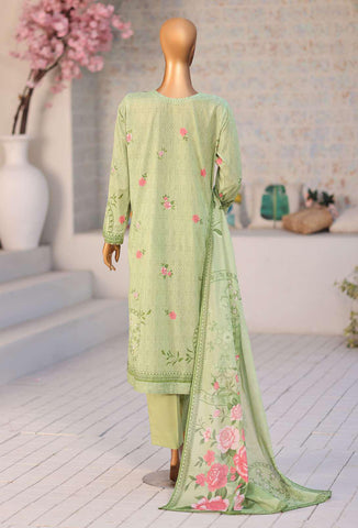 Premium Daily Wear by HZ Textiles Vol-5 | Embroidered Lawn 3 Piece Unstitched Suit D-6