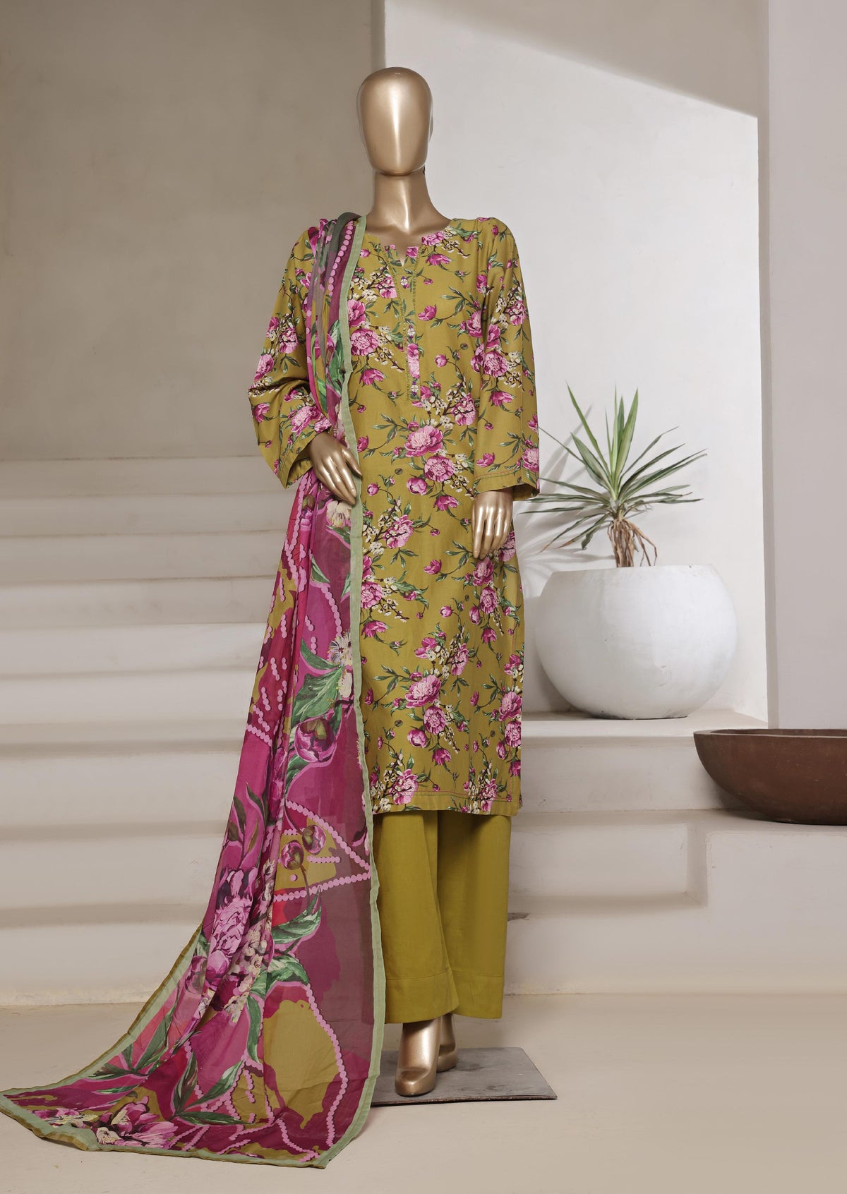 Printed Cambric Lawn Vol-01 By Sadabahar D-02