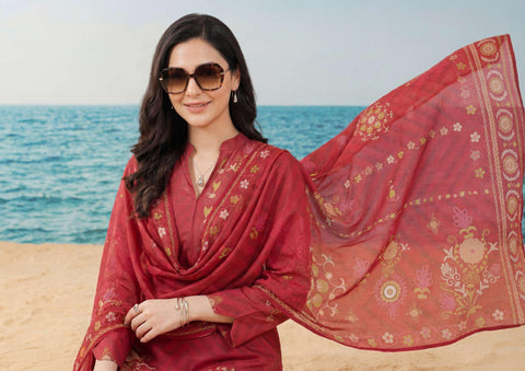ZELINA by Tawakkal Fabrics | Digital Printed Lawn 3 Piece Unstitched Suit D-4