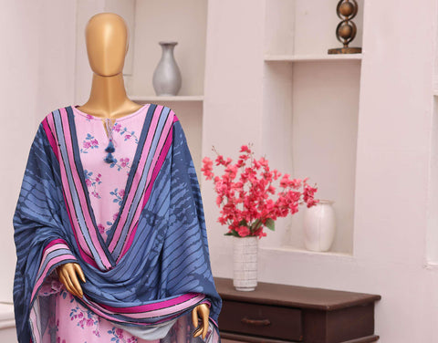 HZ Viscose Twill Printed Unstitched 3 Piece Suit D-5