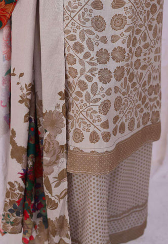 HZ Linen Wintery Printed Unstitched 3 Piece Suit D-4