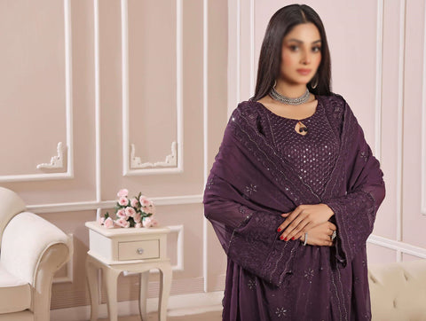 Fleur Luxury Embroidery Chiffon Coll25 By Soghat D-05