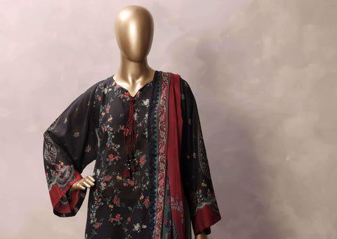 Sadabahar Printed Chamti Cotton | 3 Piece Stitched Kaftan Suit D-11
