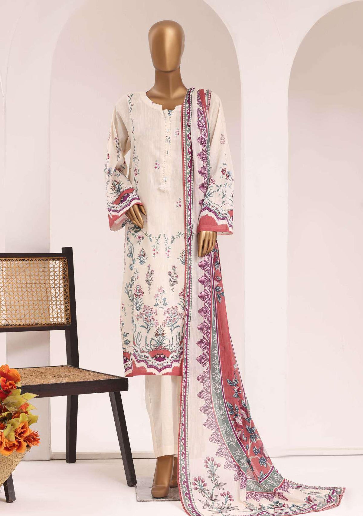 Sadabahar Printed Lawn Vol-10 | Digital Printed Lawn 3 Piece Stitched Suit D-1