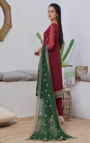 PARISHAY 3 PIECE  LUXURY EMB CHIFFON BY SOGHAT D-03