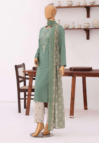 Premium Daily Wear by HZ Textiles | Embroidered Lawn 3 Piece Unstitched Suit D-9