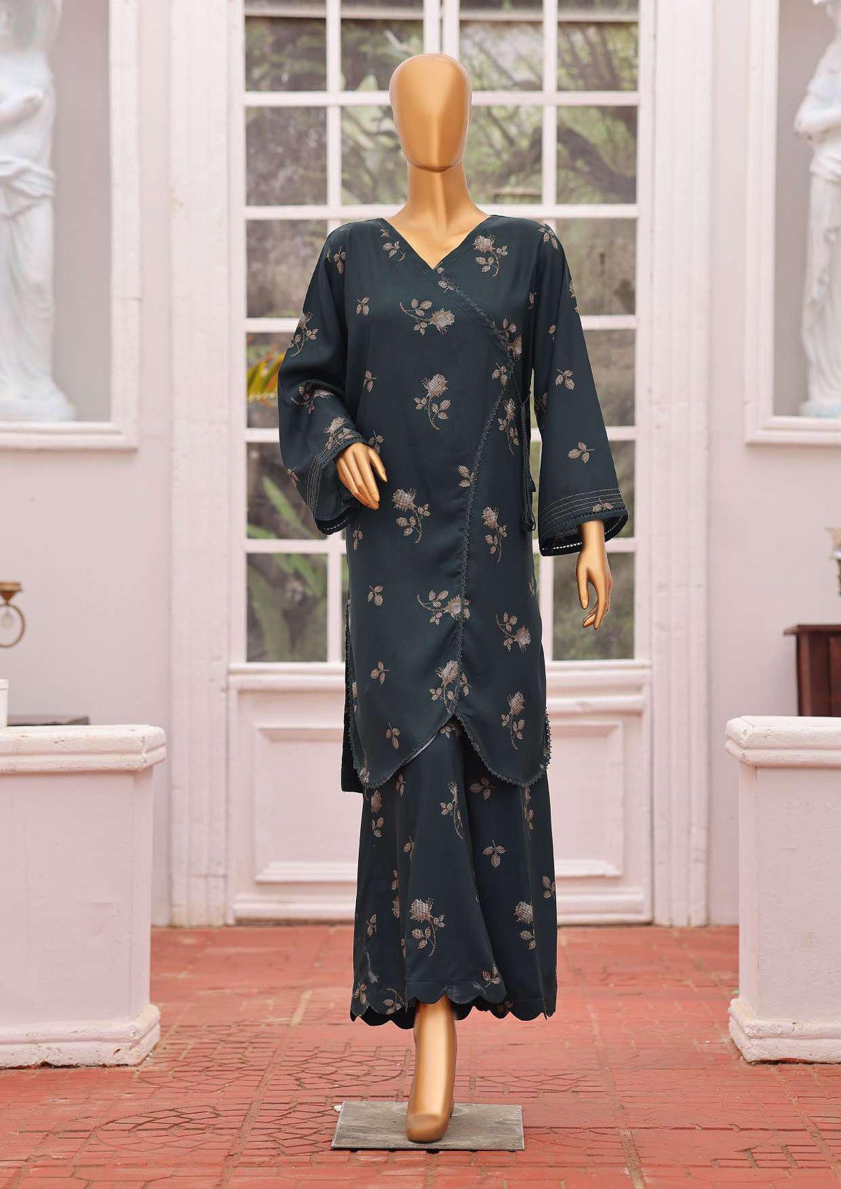 HZ Linen Wintery Printed Co-Ord Set D-6