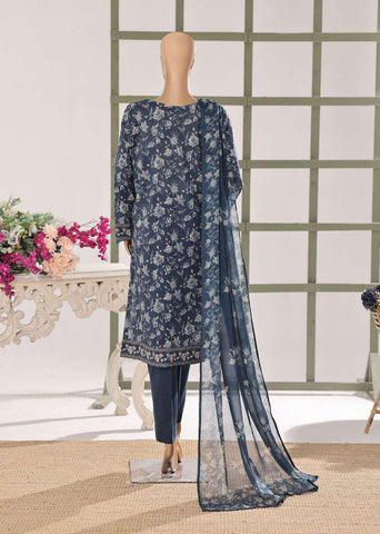 HZ Textiles – Mehak Slub Lawn Embroidered Collection Vol-02 D-7