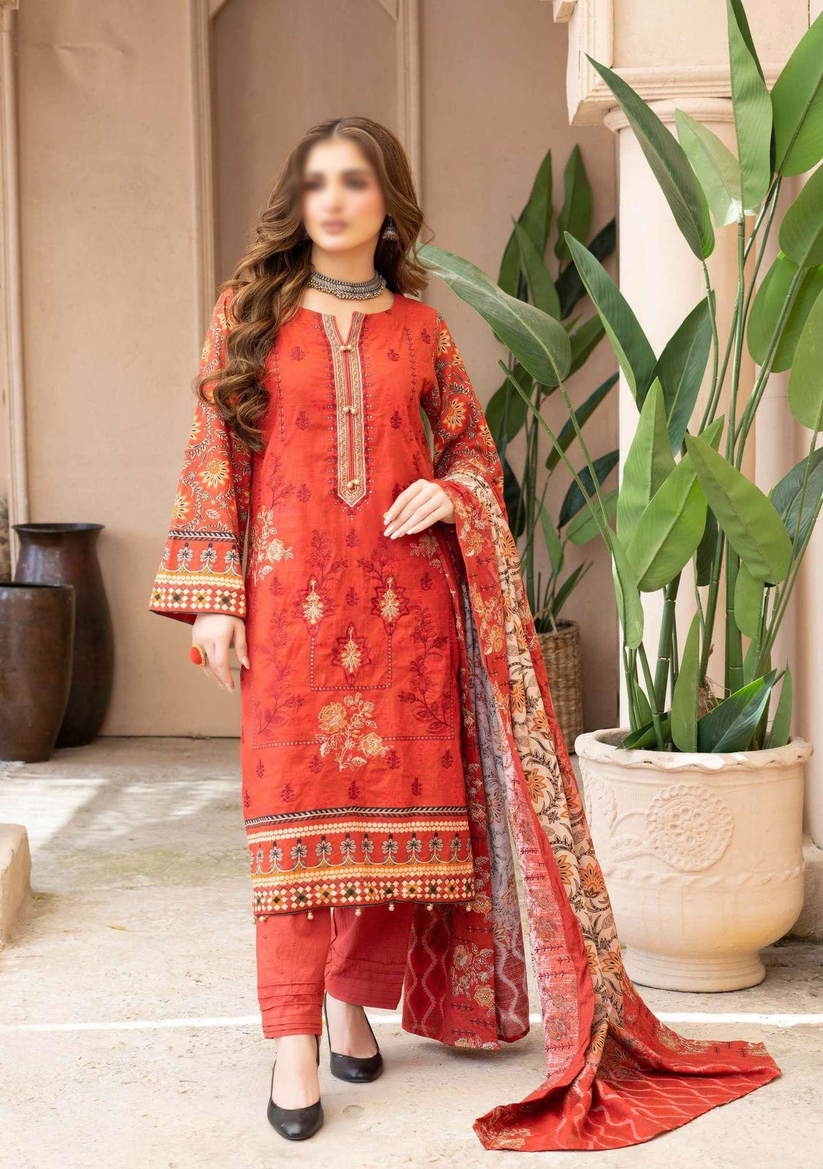 Noori Digital Printed Khaddar Winter Coll 3 Piece Suit By Sobia Waseem D-02